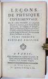 Nollet, Jean-Antione, Lecons de physique éxperimentale.
