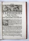 Krauss, Johann Ulrich und Johanna Sybilla, Tapisseries du Roy, ou sont representez les quatre elemens et les quatre saisons. Königliche Französische Tapezereyen oder überaus schöne Sinn-Bilder in welchen die vier Elemente samt den vier Jahr-Zeiten… vorgestellet werden.