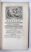 (Dorat, C.J.), Sammelband mit vier Werken. Enthält die Theaterstücke: Régulus, tragédie en trois actes.; Théagéne, tragédie en cinq actes.; Amilka, ou Pierre-Le-Grand, tragédie.; La Déclamation théâtrale, poème didactique.